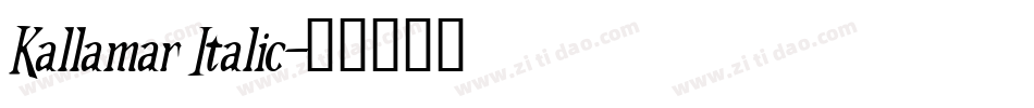 Kallamar Italic字体转换